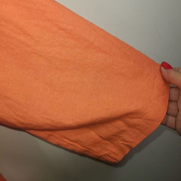 New York & Company Linen Blend Button Back Blouse - Picture 3 of 10